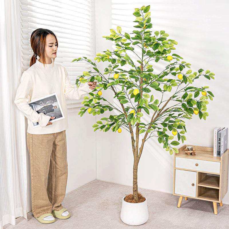 柠檬树轻奢假绿植室内客厅大型落地盆栽装饰摆件仿生植物