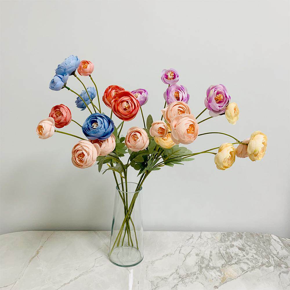 仿真茶梅花 多头露莲花婚礼堂装饰假花家居桌摆插花摄影道具绢花