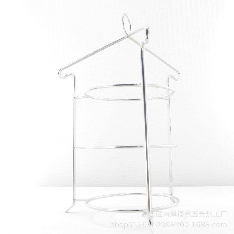不锈钢三层蔬果架酒店食物展示架 餐厨用品桌面小吃点心架摆台