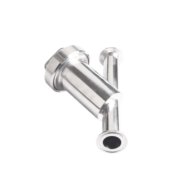 晶盛卫生级快装Y型过滤器304不锈钢卡箍式卡盘斜插快开管道过滤器