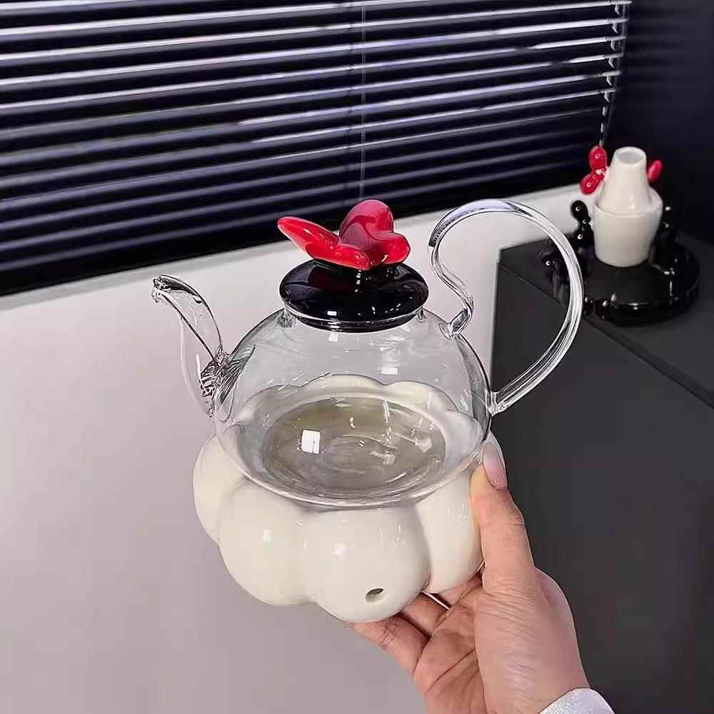 撞蝴蝶盖花茶壶套装精致下茶午茶具色水组合果喝水ltao1008支持加