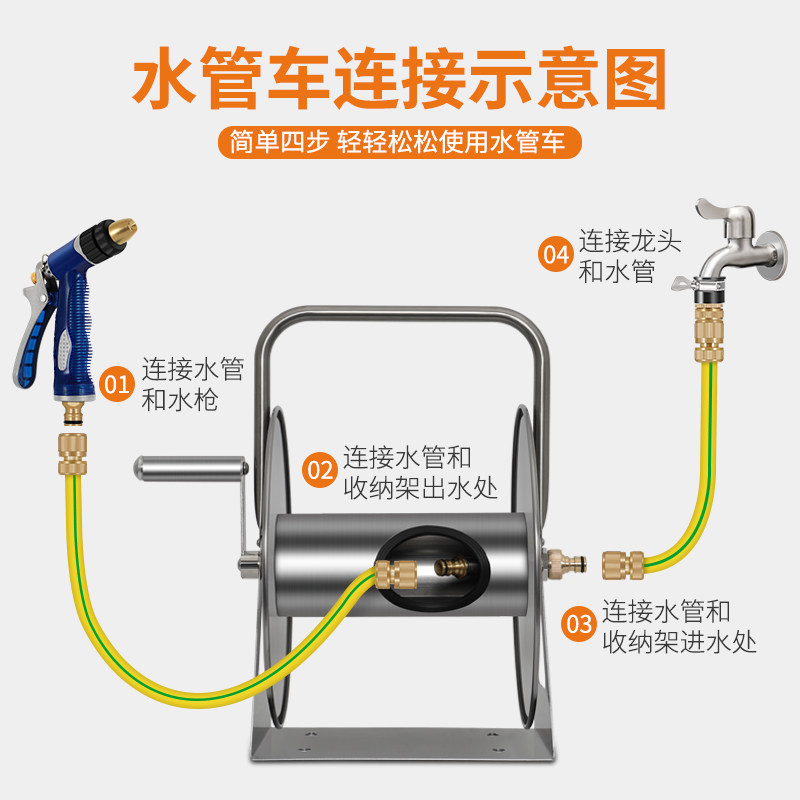 收管卷管b器不锈钢水管车水喉收纳架水管架绕管架浇花浇菜浇水洗