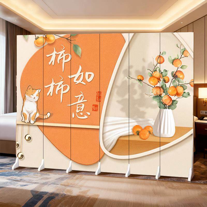 新中式实木屏风入户遮挡客厅玄关卧室折叠移动隔断办公室茶室折屏
