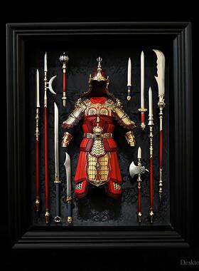龙飞兔舞 桌面装饰品树脂摆件 唐宋大将军铠甲相框 LTCP-366