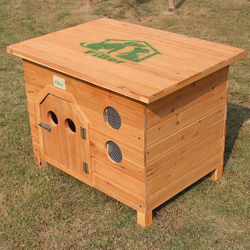 FIBER范博包邮实木狗屋户外室内平顶木狗窝泰迪屋猫窝狗笼宠物窝