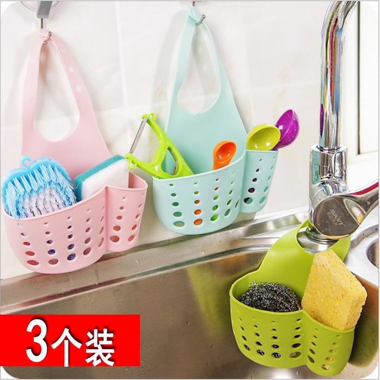 厨房水槽沥水袋收纳挂篮塑料水龙头置物架洗碗擦收纳沥水篮卫生间