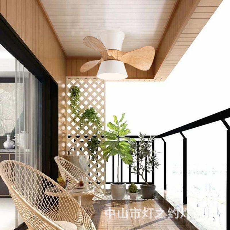 北欧吸顶风扇灯扇卧室厅吊扇灯书房餐阳台办公商用变频电灯奶油风