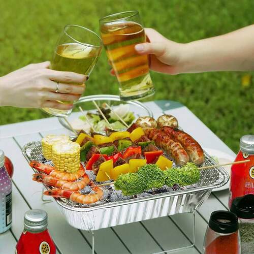 Large Disposable BBQ Grill, perfect for skewers, fish, and m