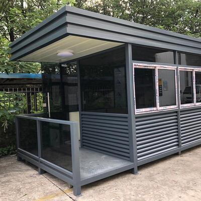 户外钢结构岗保安亭小学校幼车儿园门区卫室亭停场收费亭YLD-钢结