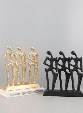 现代简约抽象金属人物雕塑艺术摆件客厅卧室玄关书房软装家居饰品