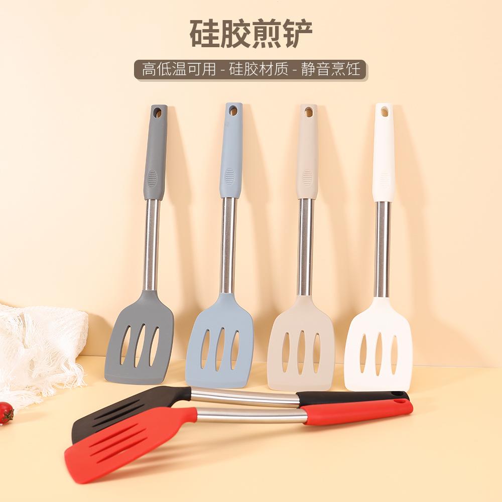 厂家不粘锅漏铲不伤锅炒菜专用硅胶煎铲耐高温家用炒菜勺