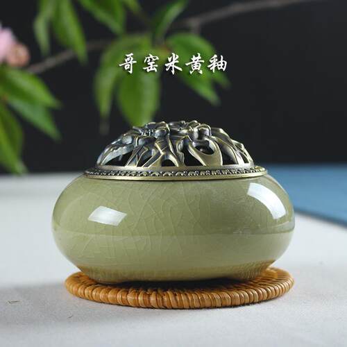 正品促销龙泉青瓷炉陶瓷佛具三足无仿古香金熏炉合檀香线香薰耳炉