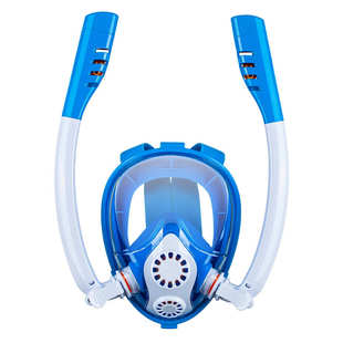 面罩 潜硅胶柔软雾面罩起干式潜呛水不舒适浮全防双管 儿童浮送气