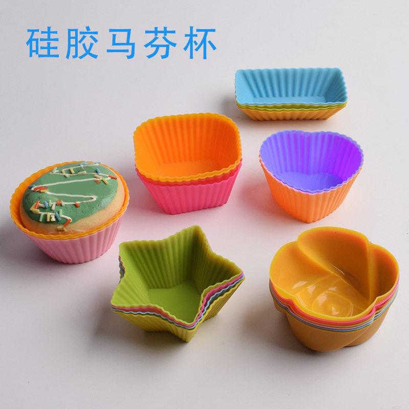 工厂马芬杯圆形爱心硅胶蛋糕杯布丁果冻泡芙慕斯空气炸锅烘焙模具