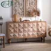 式 饰柜卧室个A2997性 餐边原柜实木古复雕美花木风客厅民宿玄关装