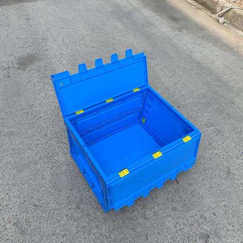 塑料带盖折叠箱物流箱周转塑胶箱 530*410*240节省空间 厂家