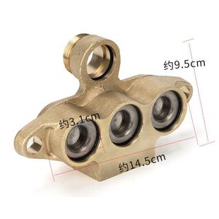 5558型高压清洗YJJ铜机洗车机洗车泵铜气室座头配件泵头4 0泵体组