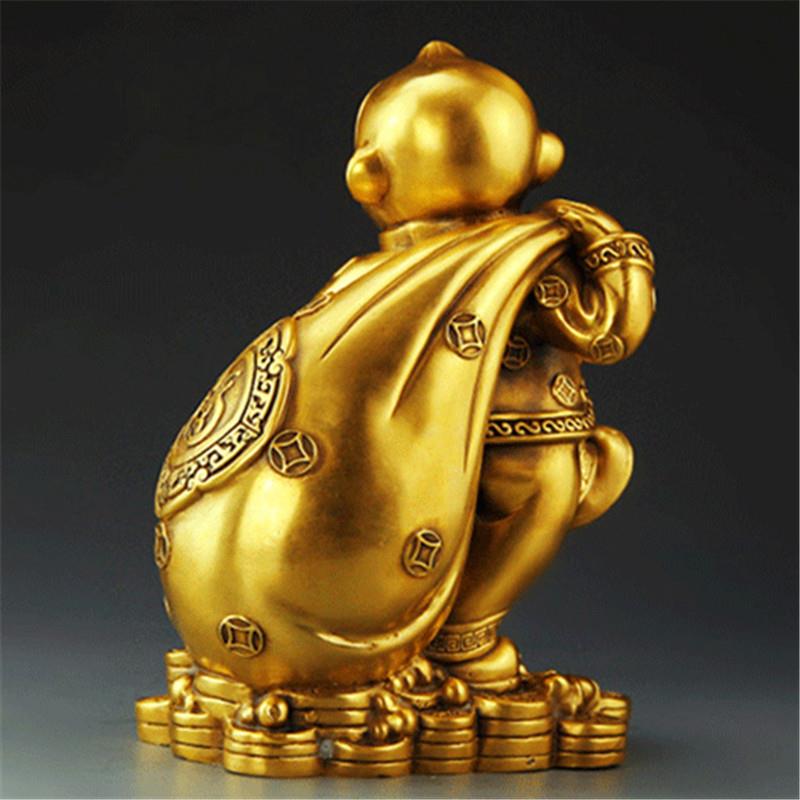 新款直销黄铜器摆件黄铜猴子十二生肖家居收藏摆设金属工艺品