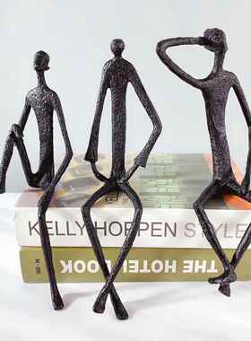 北欧抽象人物雕塑坐姿人摆件样板房售楼部客厅玄关创意家居工艺品