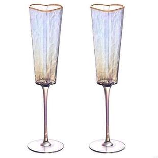 Glass Heart Love Flute Practical Champagne Goblet 1Pair