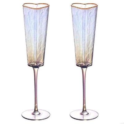 1Pair Love Heart Glass Goblet Practical Champagne Flute