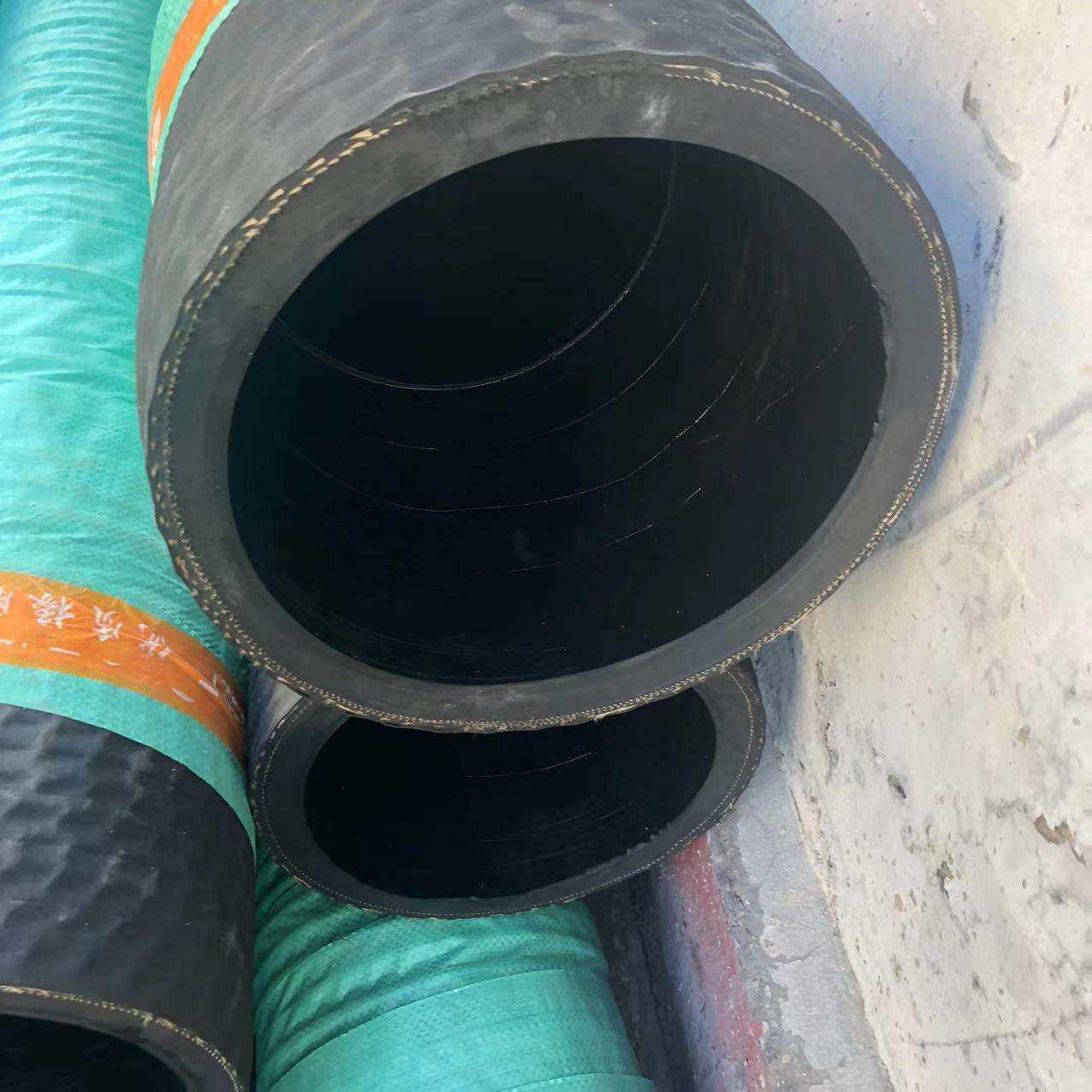 大口径吸水胶管 法兰胶管 耐磨钢丝输水 抽砂喷砂通用黑色胶管