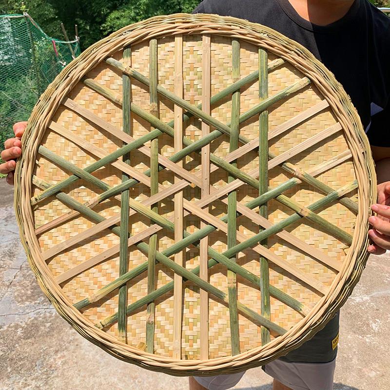(谭小强)伯伯全竹无孔簸箕,纯手工圆簸箕,竹制品,竹板烘干精