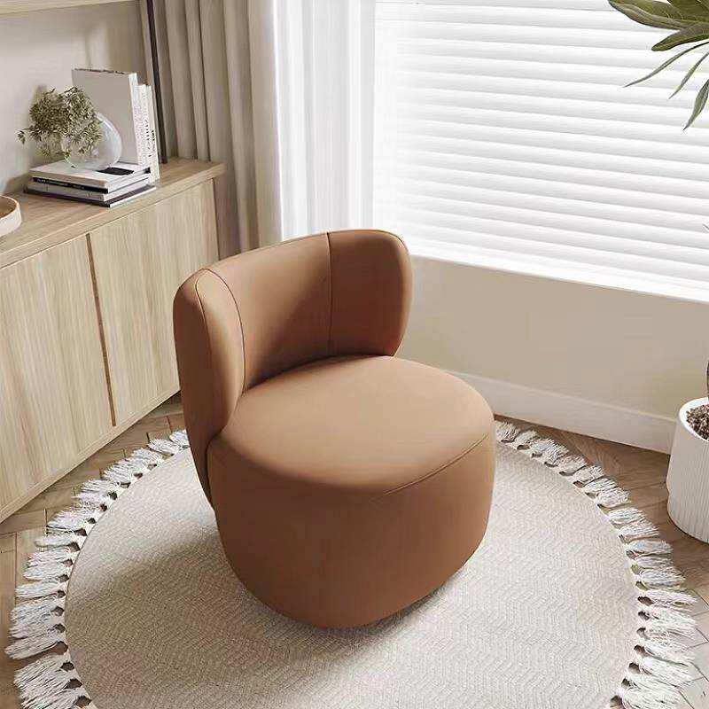 复古休闲2026新款网红单人沙发椅阳台客厅卧室柔软可旋转化妆椅
