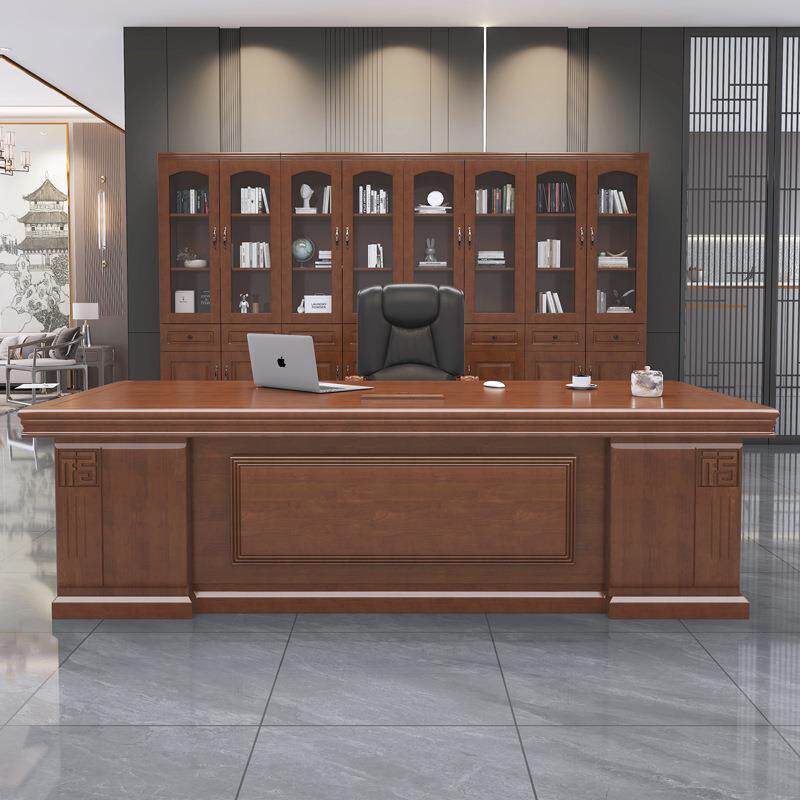 办公桌全实木高档老板董桌总福字班台桌事长主管办公裁椅桌书柜大