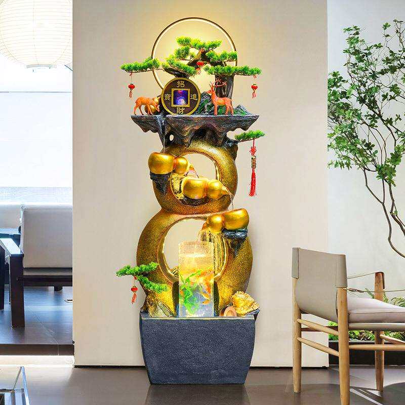 风水轮葫芦招财假山流水喷泉生财开业客厅玄关办公室水景装饰摆件