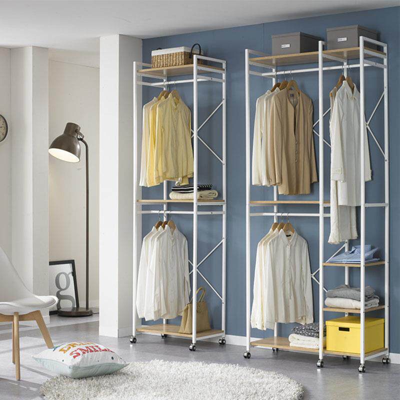 工厂直销衣柜家用卧室宿舍组装简约现代铁艺开放式衣架经济型衣橱
