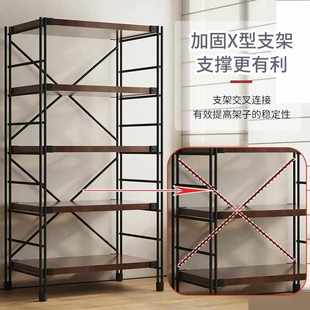 置物架多层收纳架落地书架厨房微波炉储物家用原木简约架子厂 日式