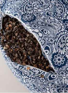 A6枕L老人枕头老式枕头护耳荞F76S899T麦芯老粗布高枕可拆洗套年