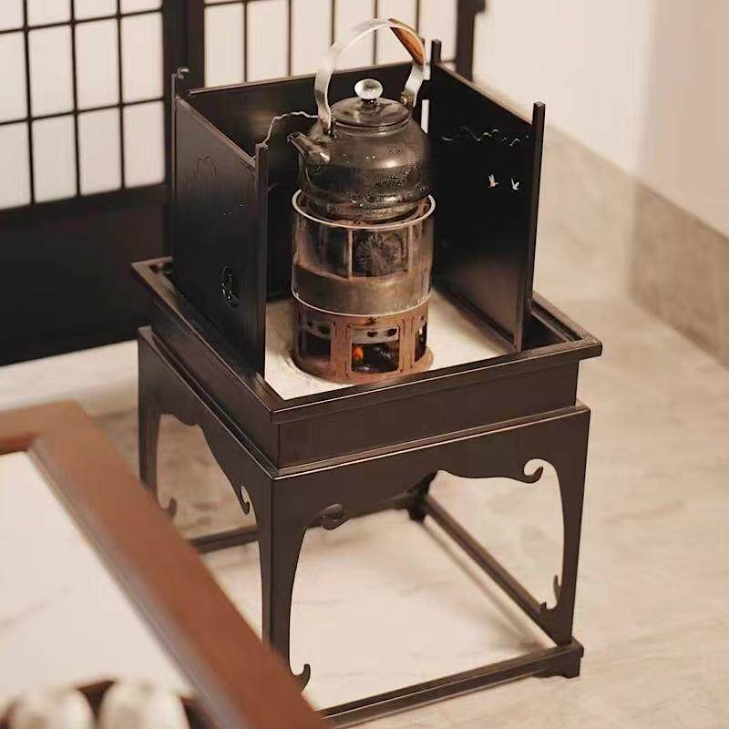 立木堂宋式铁艺精钢炭炉围炉煮茶茶桌几一体多功能火钵取暖碳炉