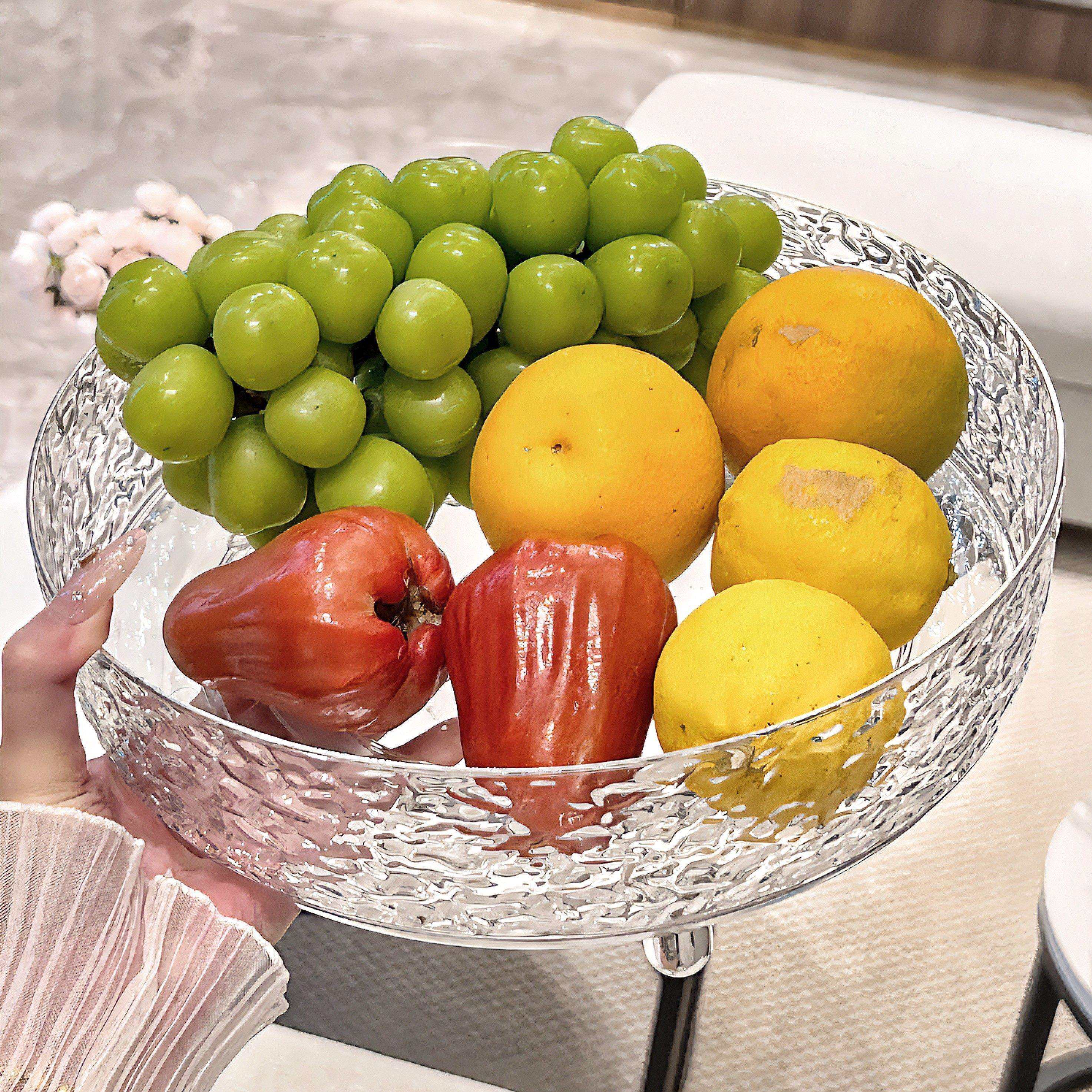 德国轻奢水果盘客厅家用新款干果盘茶几旋转果盘糖果盘摆放零食盘