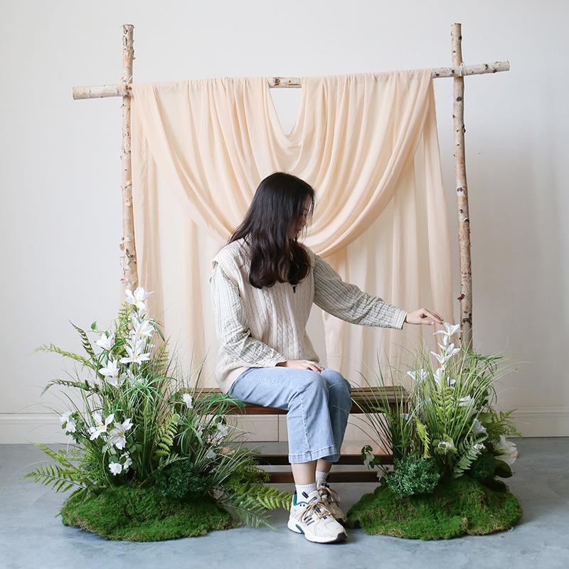 仿真绿植花草摆件拍照打卡区软装植物软装青苔造景影楼花园布置花