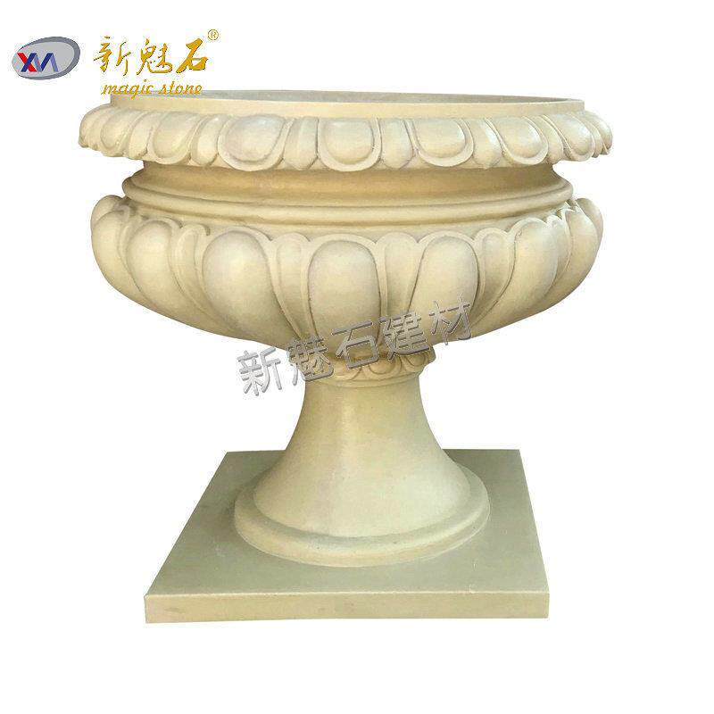 人造石雕塑艺术花箱 GRC清水混凝土种植槽 城市园艺景观水泥花盆