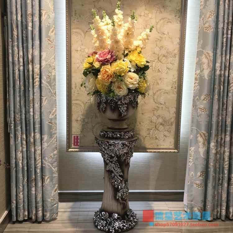 高档欧美式落居装地大花瓶仿真花花瓶