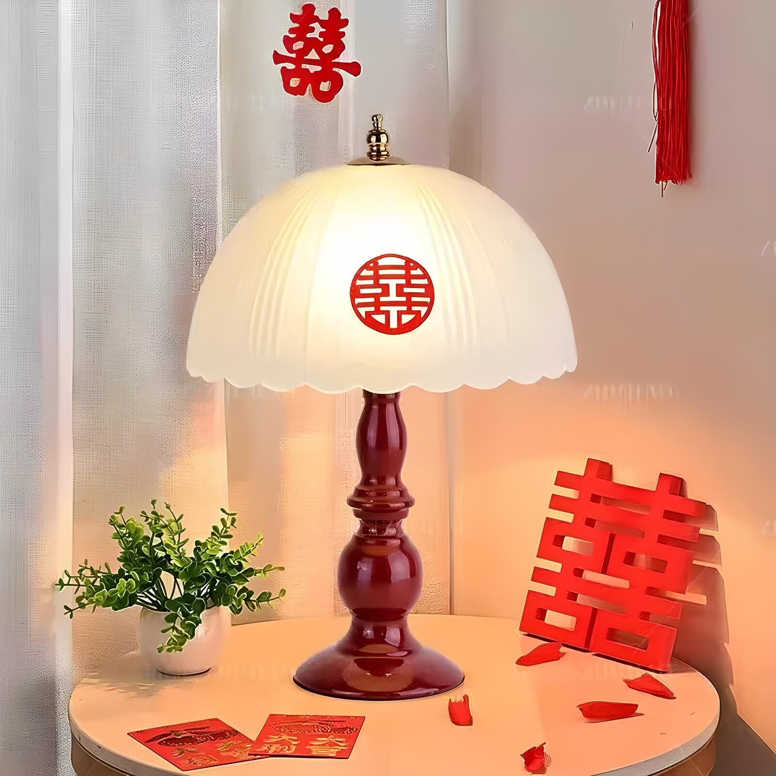 结婚长明灯婚庆布置花苞红色台灯婚房卧室床头灯陪嫁灯送新人礼物