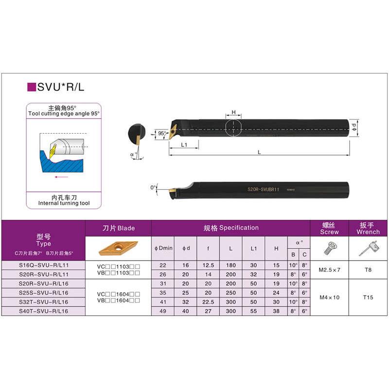 95度内孔数控刀杆S08K/S10K/S12M/S16Q/25R/25S/32T-SVUCR/L11/16