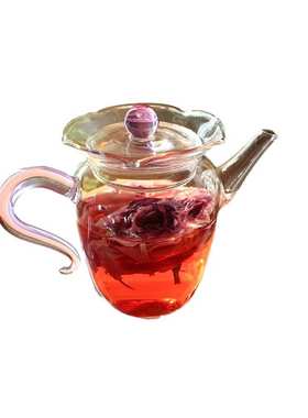 紫色壶玻璃小壶分离过滤茶水晨曦创意耐热硼厂家直销高茶壶迷你硅