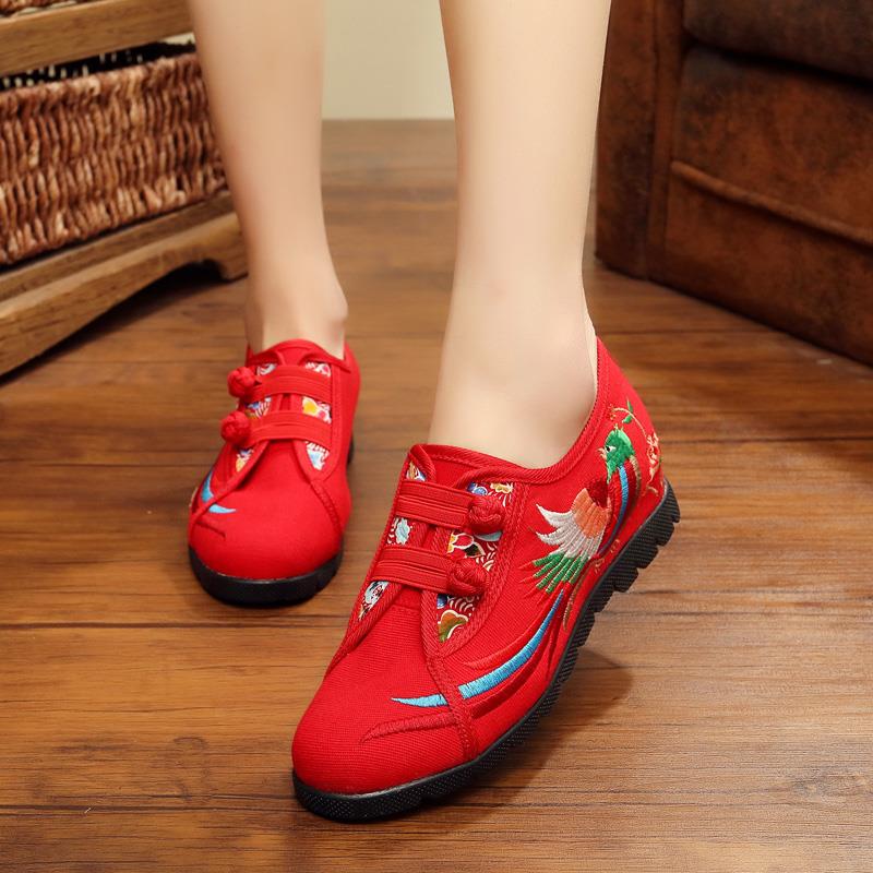 正品夏春秋新款正品头老北京鞋民族风绣花圆鞋布子鞋妈妈女鞋跳舞