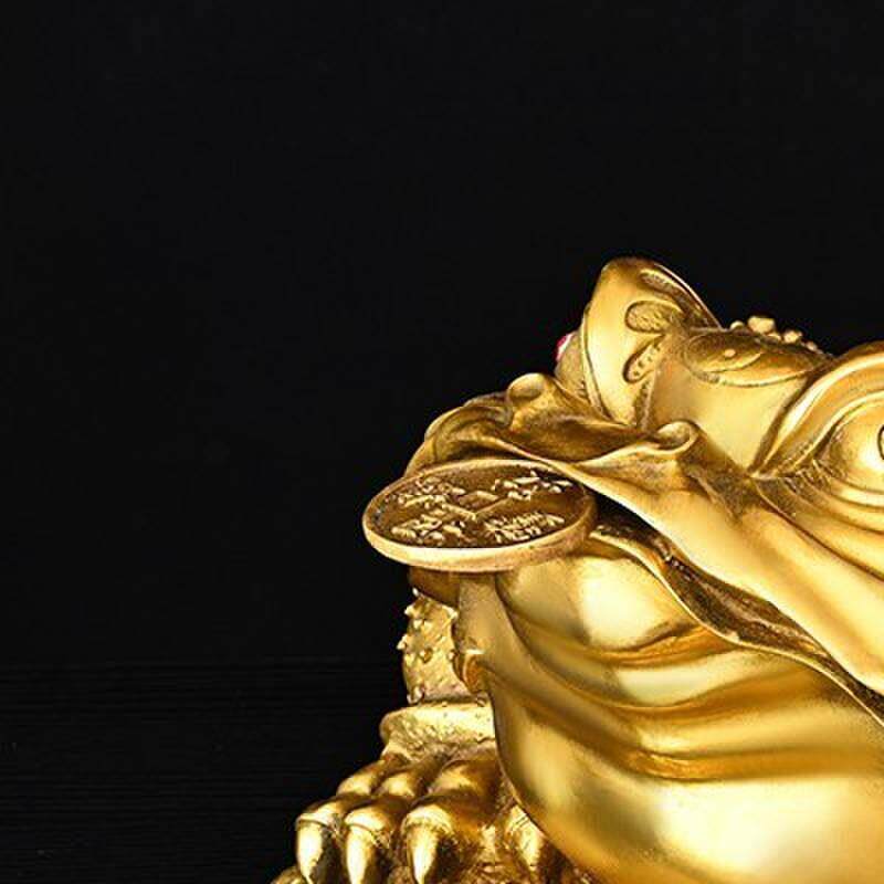 黄铜三角金蟾摆件招三足脚八卦金蝉蟾蜍玄关装饰工艺开业礼品财