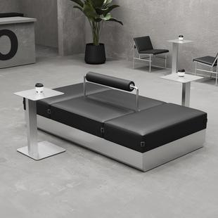 工业风不锈钢双面沙发商场大厅酒店休息区奶茶店咖啡厅卡座背靠背