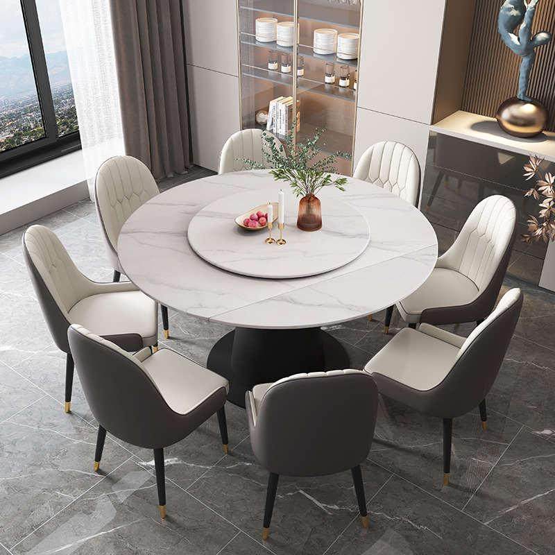 网红岩板餐桌椅组合现代简约轻奢旋转伸缩折叠家用小户型圆形饭桌,住宅家具,岩板餐桌,淘宝优惠券,粉丝福利购,淘宝优惠卷