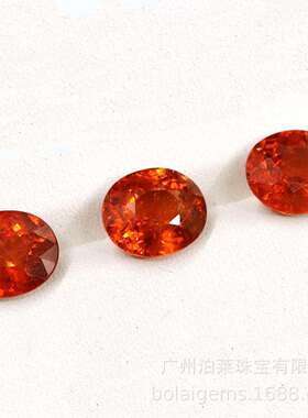 天然石榴石芬达石戒面椭圆形4-6ct裸石彩色宝石珠宝首饰镶嵌