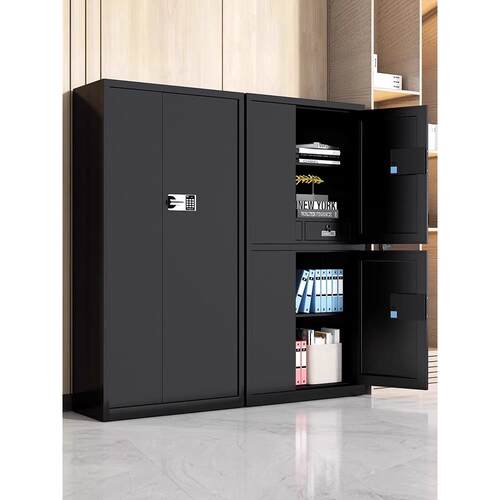 黑色电子保密柜指纹保险柜密码锁文件柜办公室资料档案储物铁皮柜