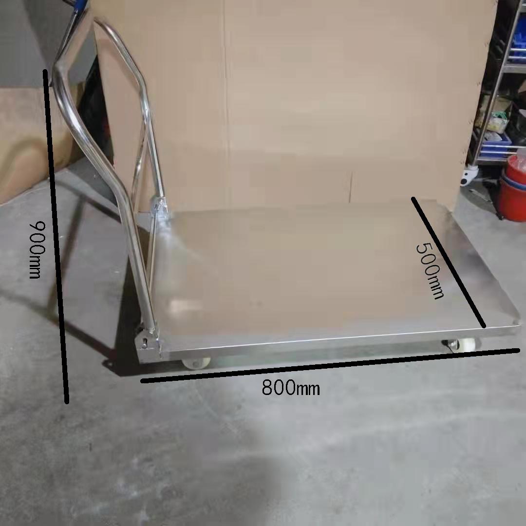 锈877钢折不手小推车仓库平板车推拉货工具车叠静音物流搬运车移