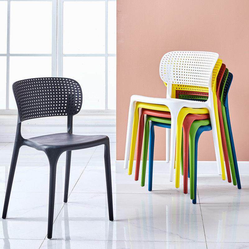 简约时尚餐椅家用靠背椅子电脑椅饭厅洽谈桌椅北欧休闲 椅塑料凳