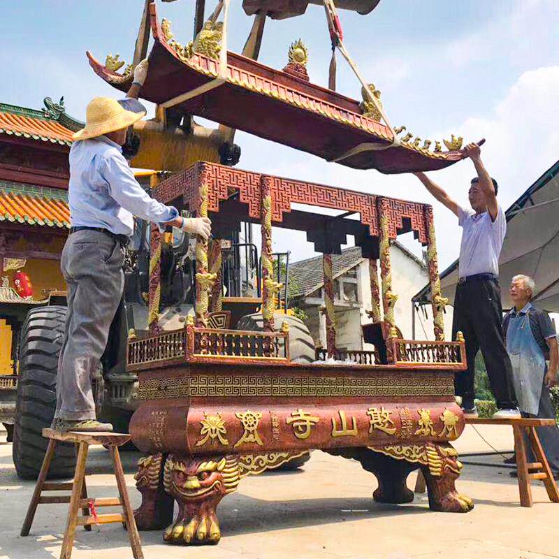 大香炉室外长方形寺庙铸铁烧香炉大号特大号型户外全铜祠堂道观用
